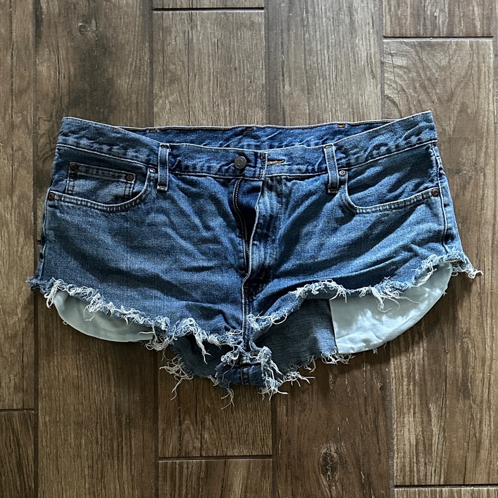 Denim Frayed Hem Women Shorts